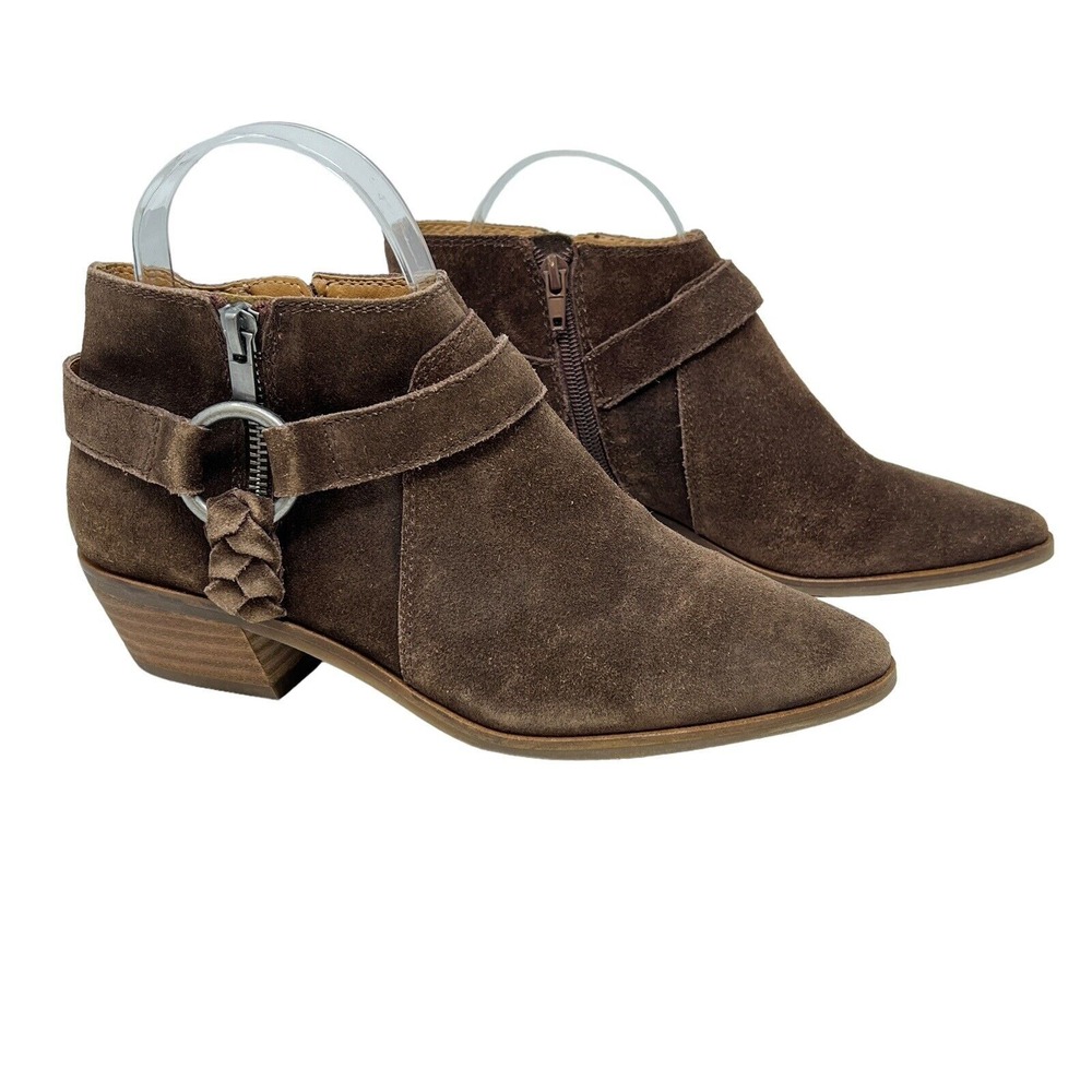 Lucky Brand  Women's LK Enitha Brown Suede Ankle‎ Heeled Booties 7M